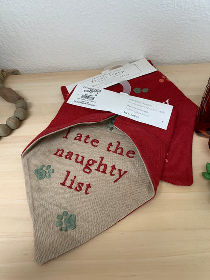 Large Pet Collar Holiday Bandana