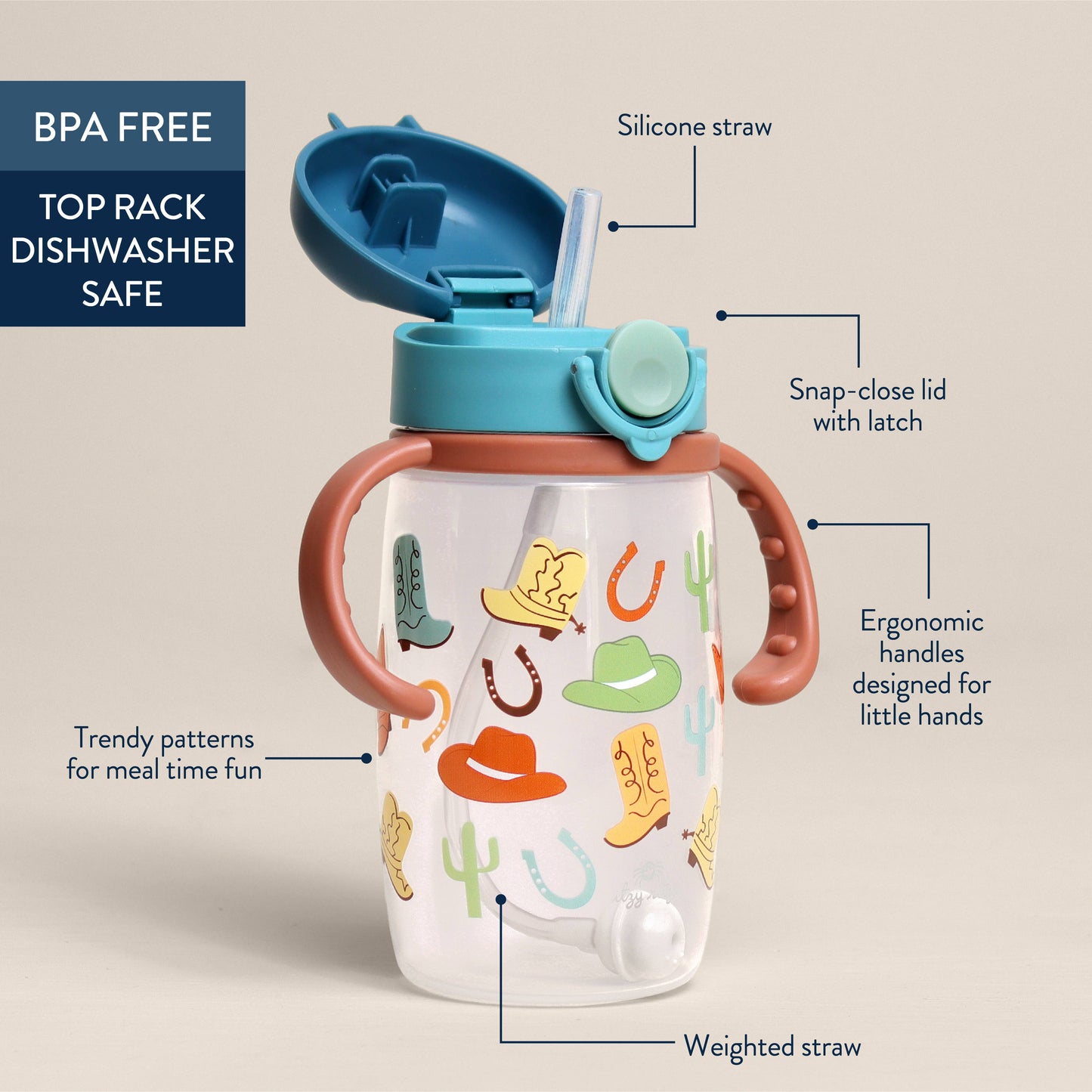 Straw Cup With Snap-Close Lid