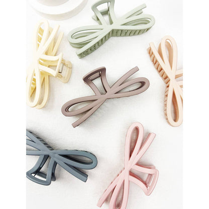 Soft Tone Jumbo Knotted Bow Hair Clip Claw