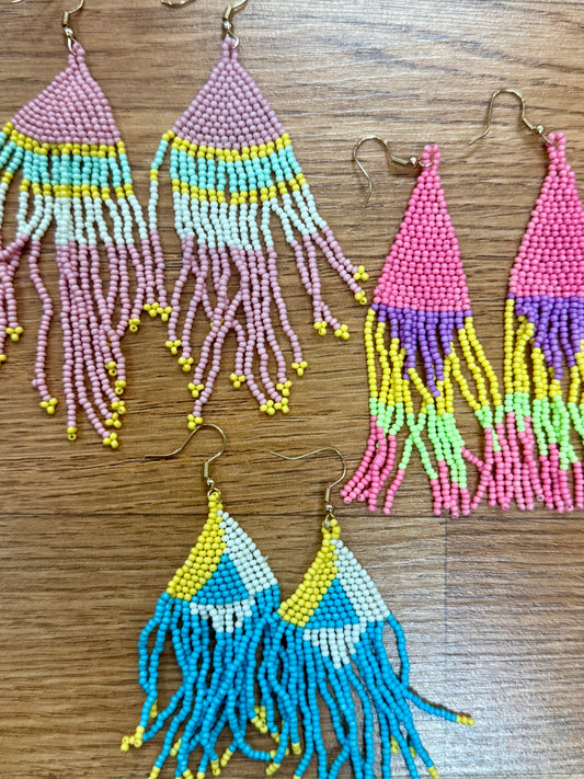 Beaded Mosaic Earrings