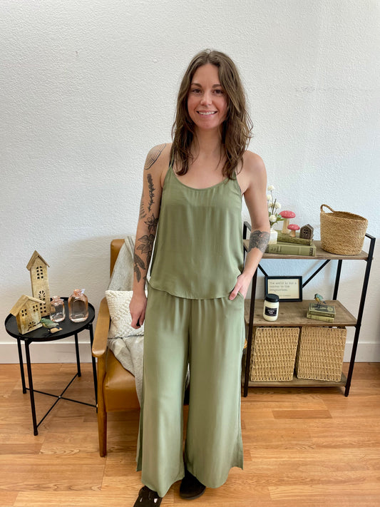 Light Olive Woven Pants