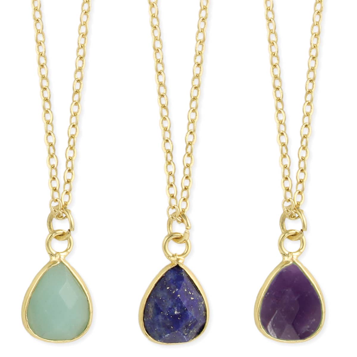 Delicate Drops Stone Teardrop Necklace