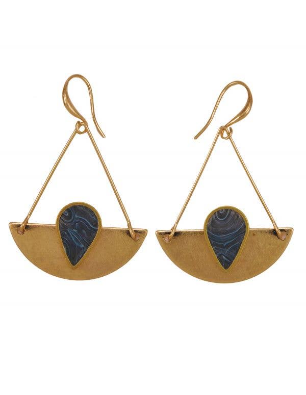 Metal Drop Earrings: Black