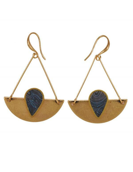 Metal Drop Earrings: Black