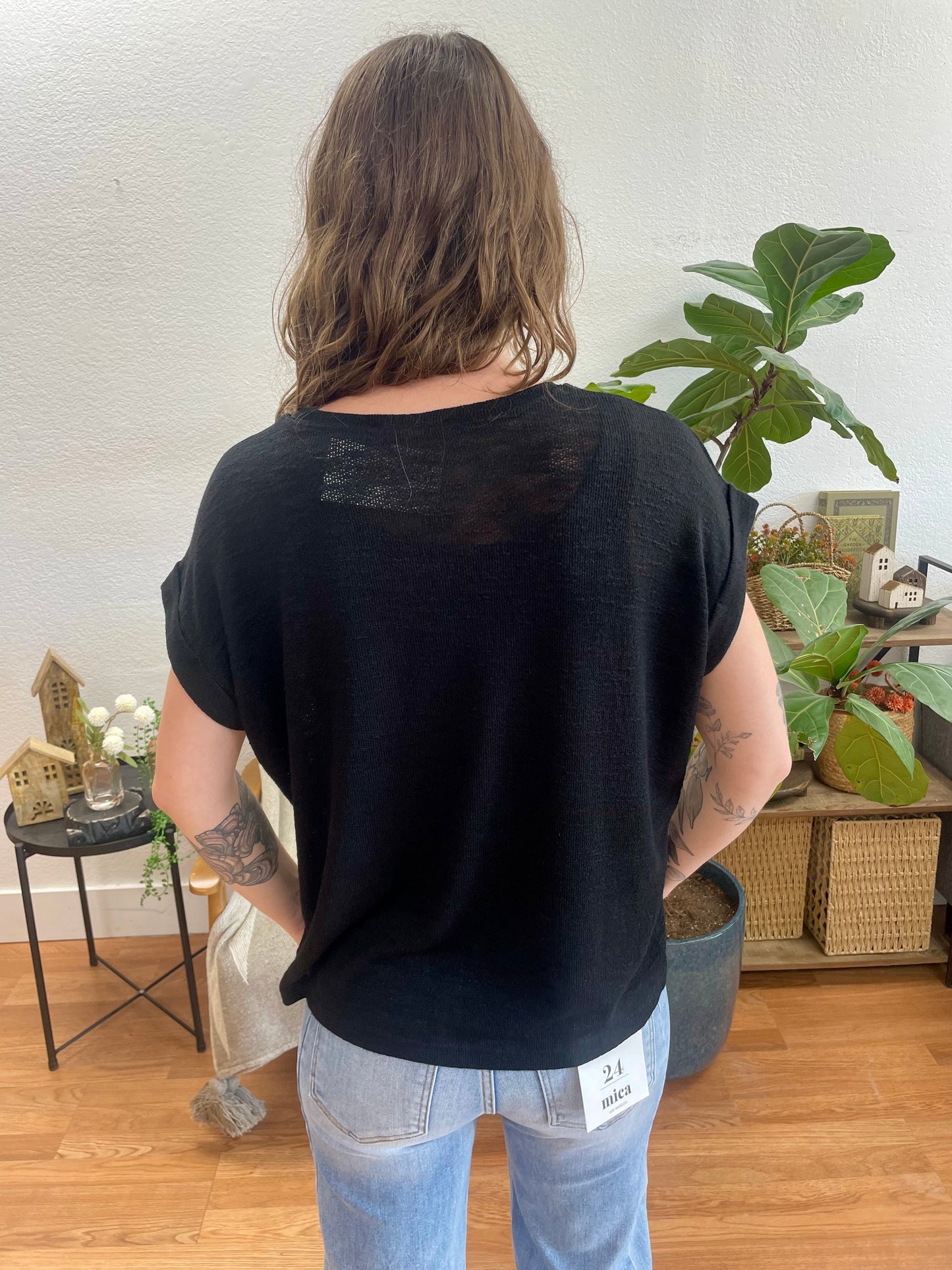 Black Hacci Slub Tee