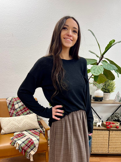 Black Hacci Slub Long Sleeve