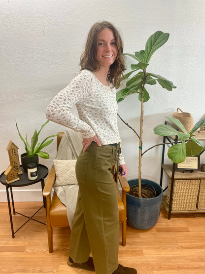 Olive Straight Leg Pants