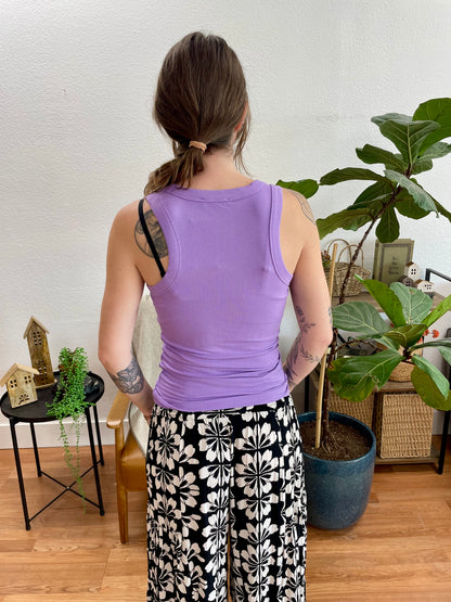 Lavender Ribbed Scoop Neck Tank