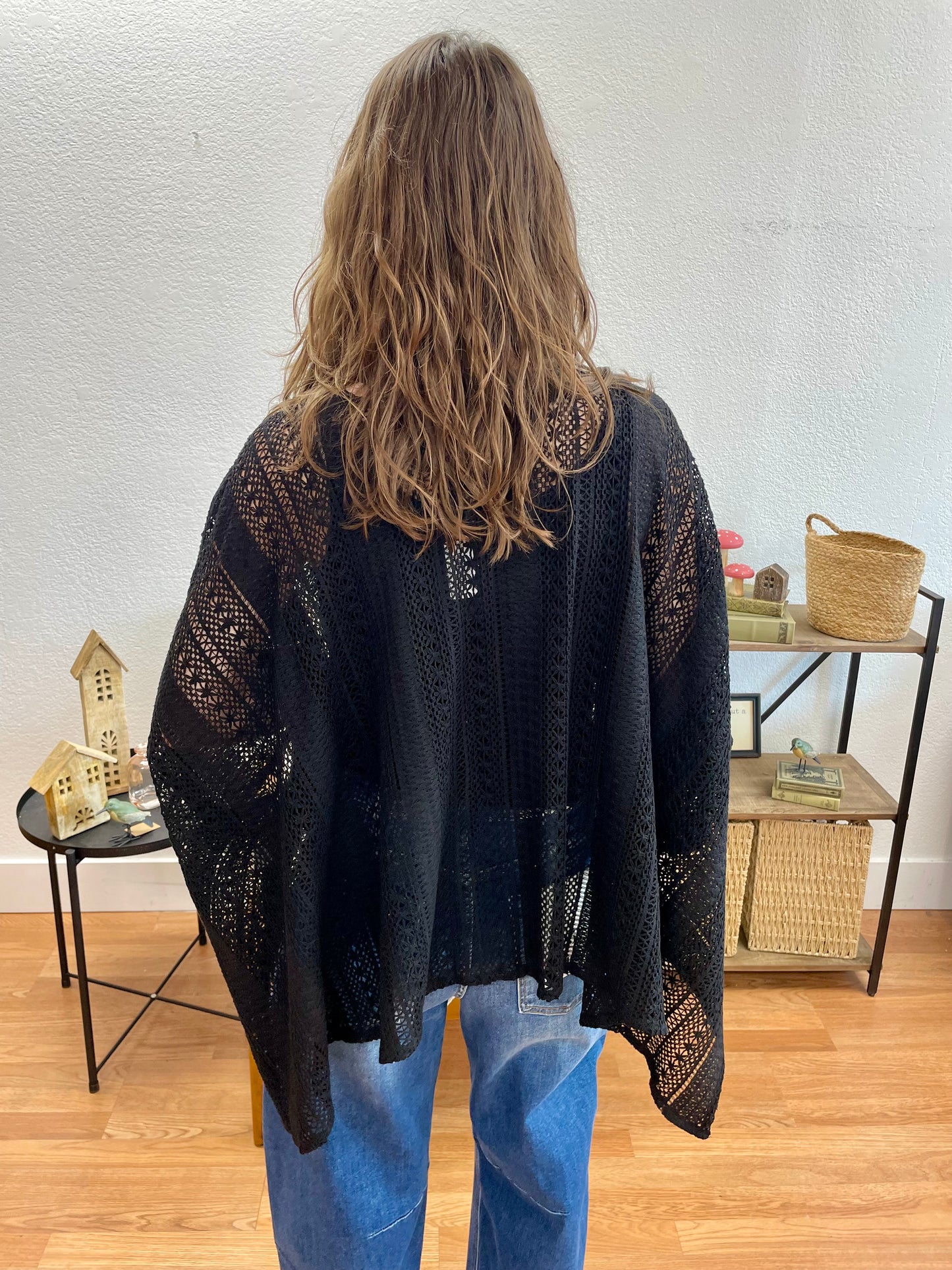 Black Embroidered Duster - Terra Cottage