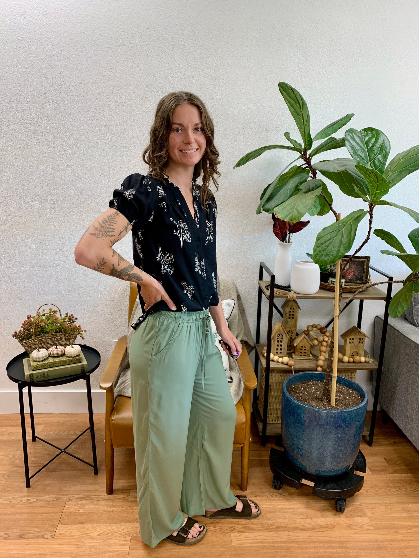 Olive Drawstring Pants