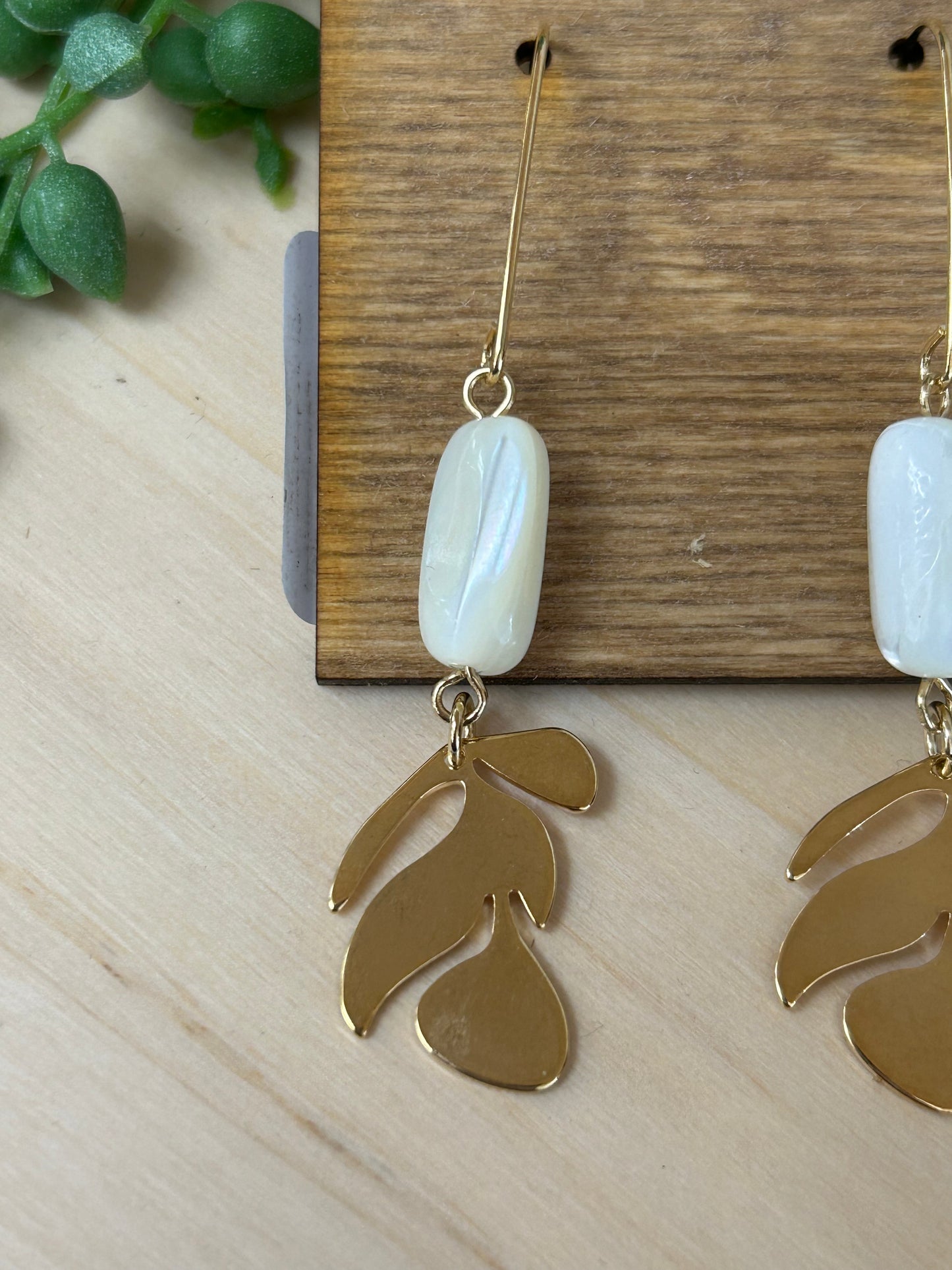 Ornate Leaf Drop Earrings