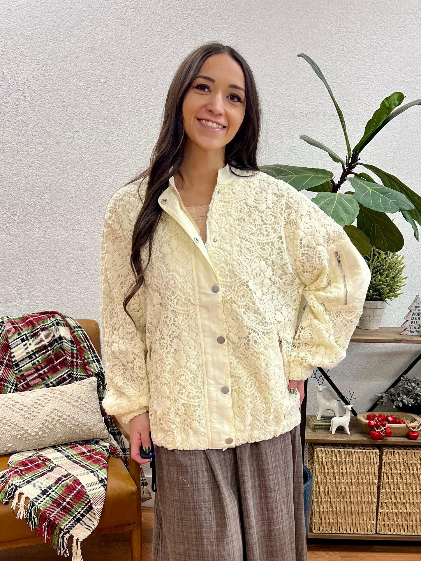 Cream Crochet Jacket