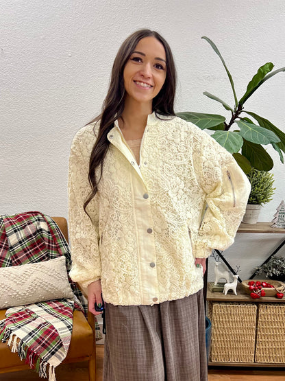 Cream Crochet Jacket