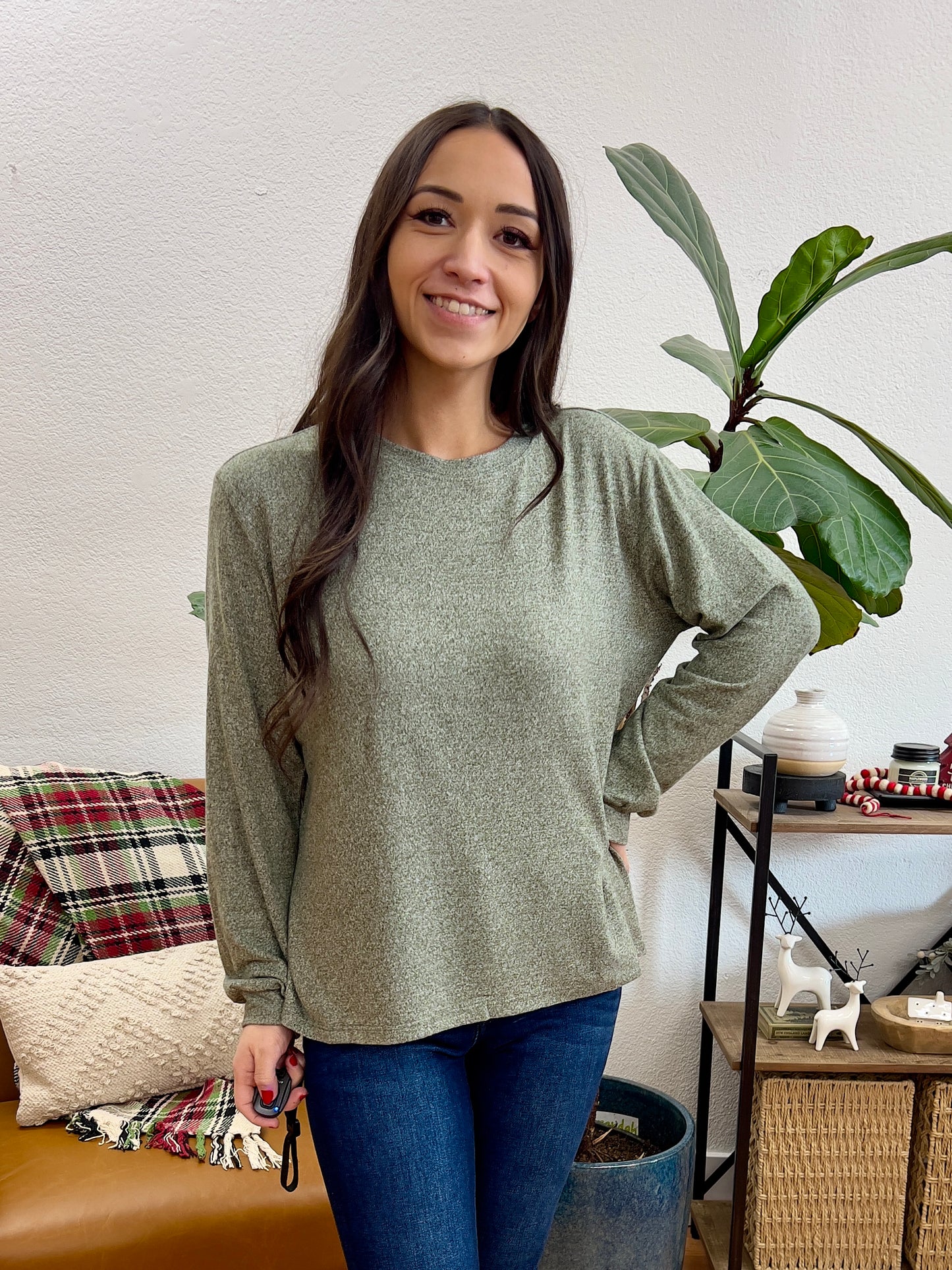 Dark Olive Hacci Relaxed Sleeve Tee