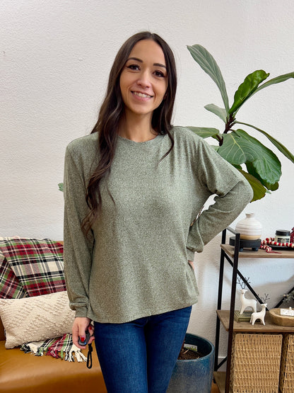 Dark Olive Hacci Relaxed Sleeve Tee