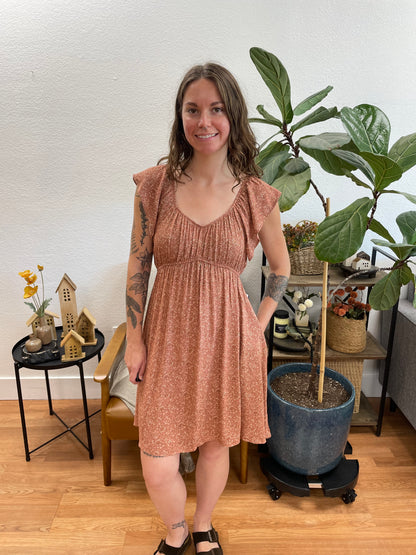 Coral Floral Dress