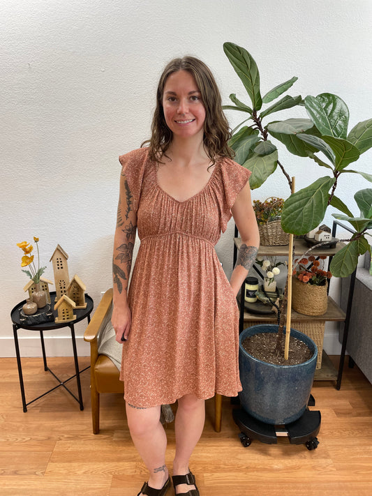 Coral Floral Dress