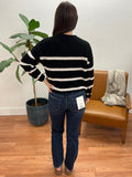 Black Chenille Striped Sweater