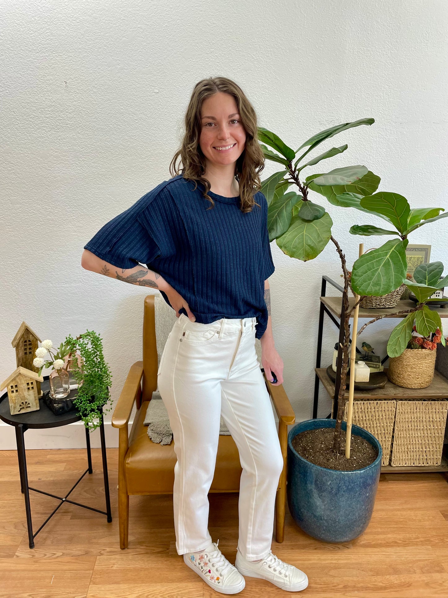 Judy Blue Straight Leg White Jeans