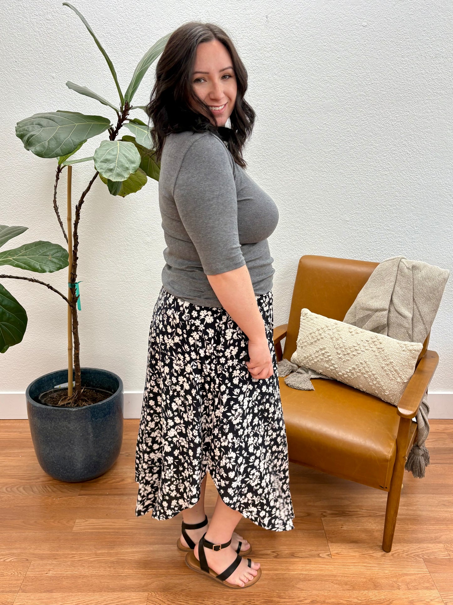 Heather Grey Modal Ribbed Top