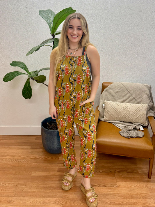 Mustard Floral Jumpsuit