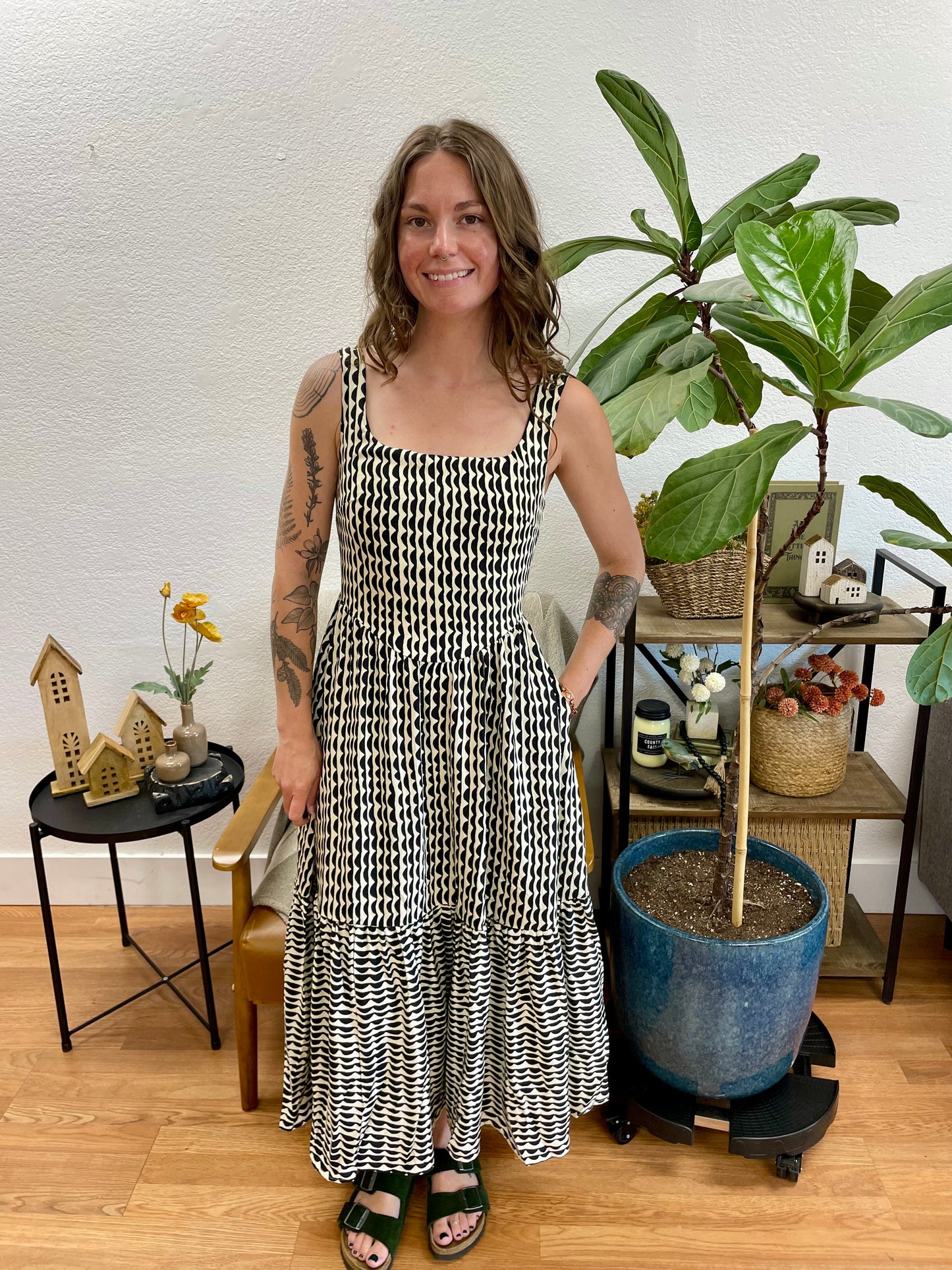 Midnight Mosaic Midi Dress