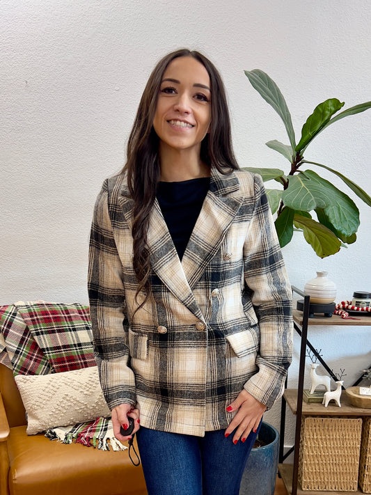 Black Plaid Blazer