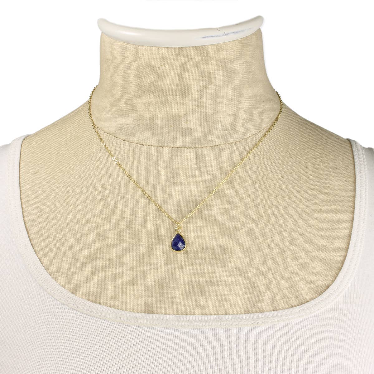 Delicate Drops Stone Teardrop Necklace