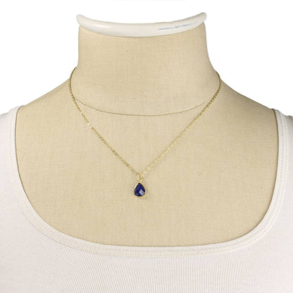 Delicate Drops Stone Teardrop Necklace