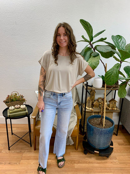 Mica Blue Koi Crop Wide Leg