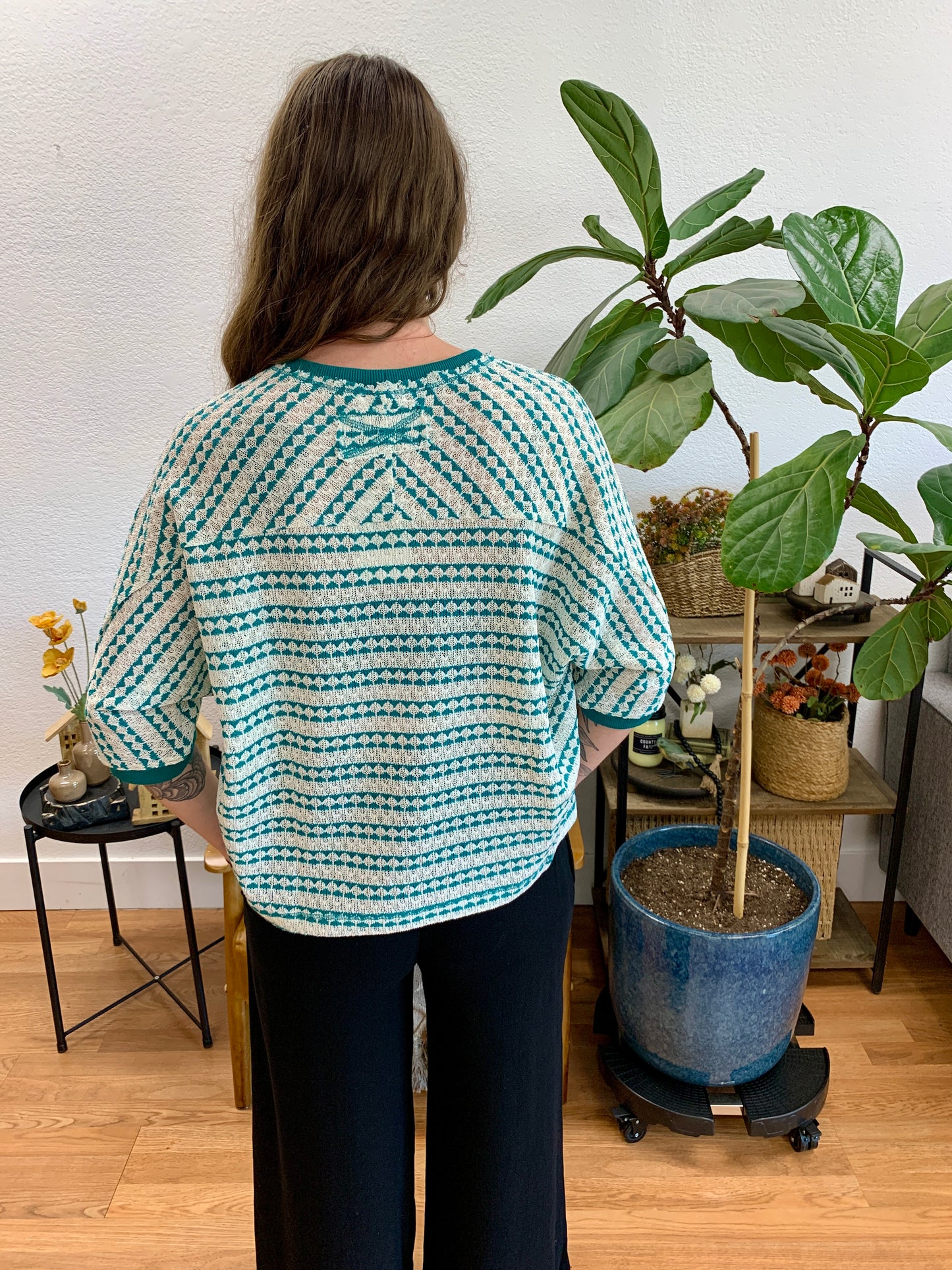 Seafoam Striped Knit Tee