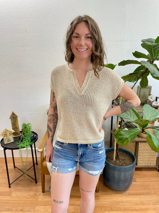 RISEN Mid Rise Cuffed Shorts