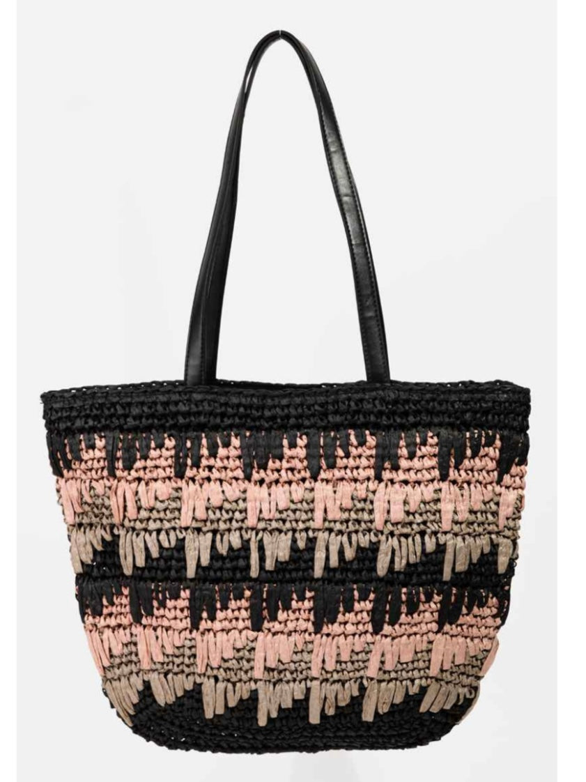 Anniversary Blush Raffia Tote