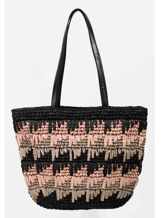 Anniversary Blush Raffia Tote