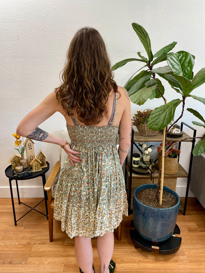Sage Ditsy Print Sundress