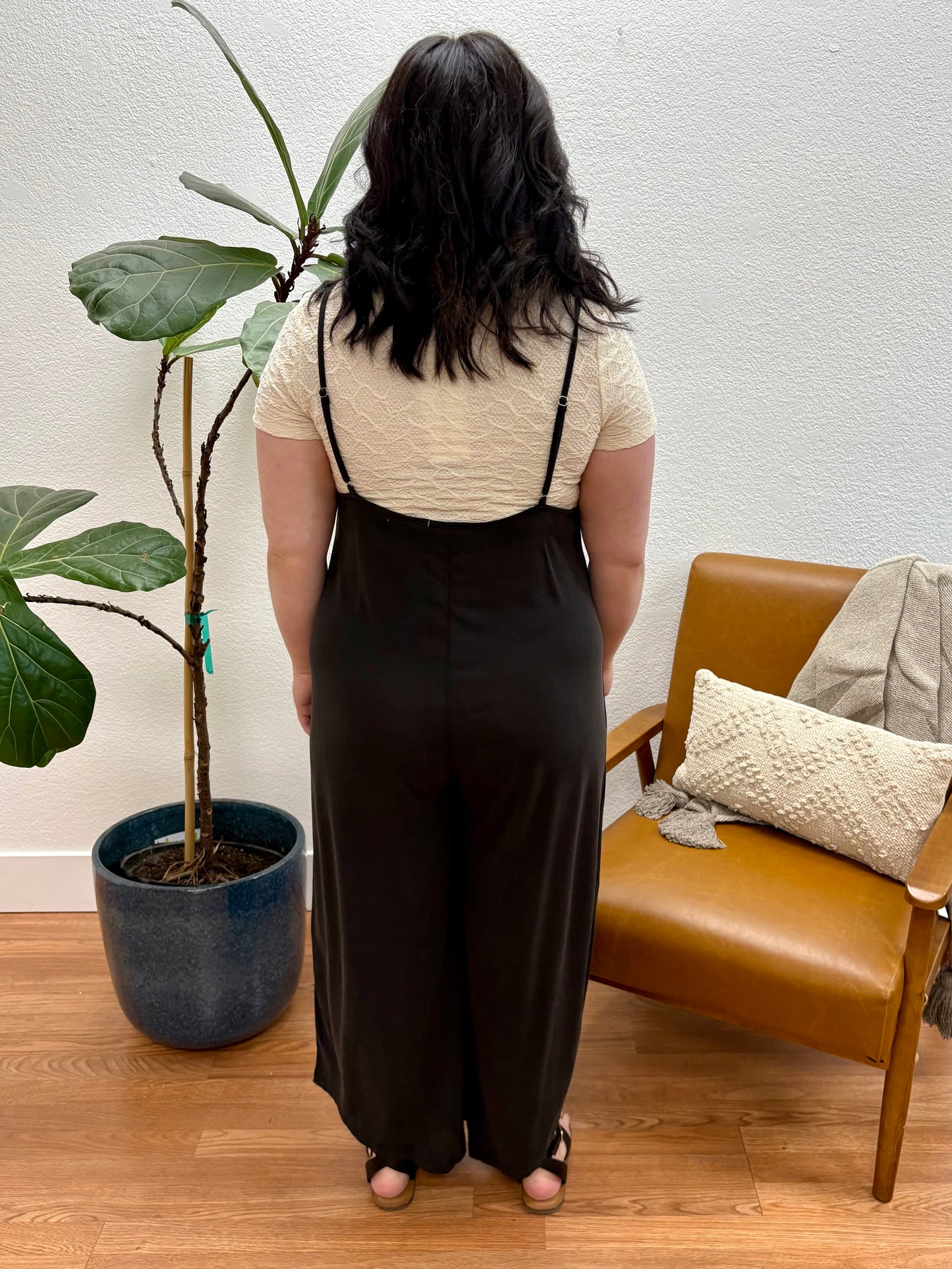 Black Modal Cami Baggy Jumpsuit