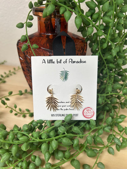 Dipped Fern Leaf Dangle Earrings