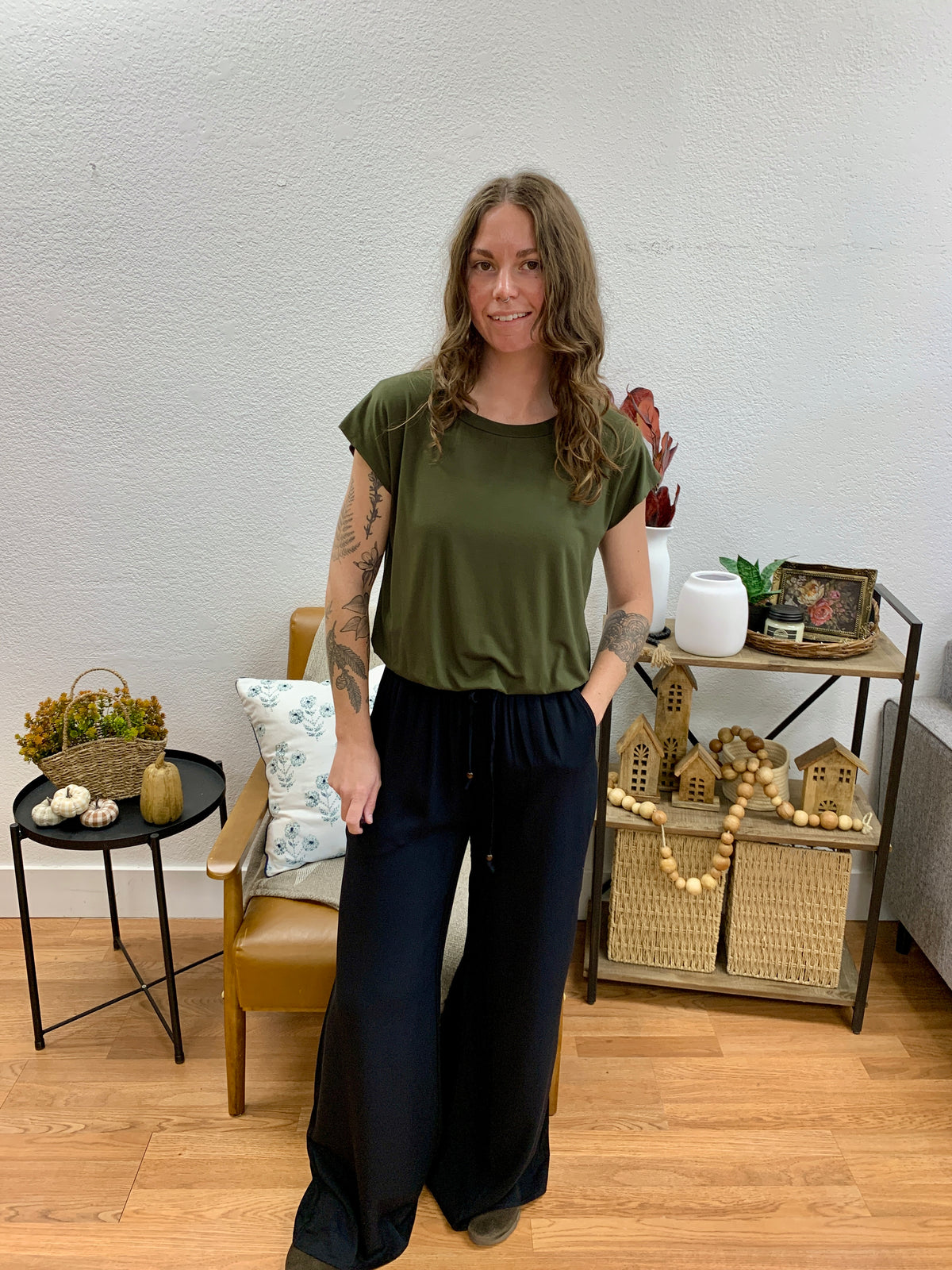 Black Stretch Waist Pants