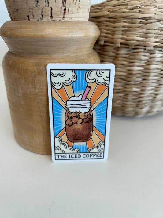 Iced Coffee Tarot Card Sticker