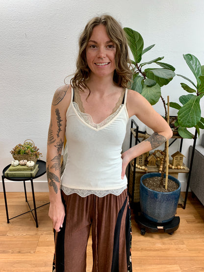 Cream Lace Trim Cami