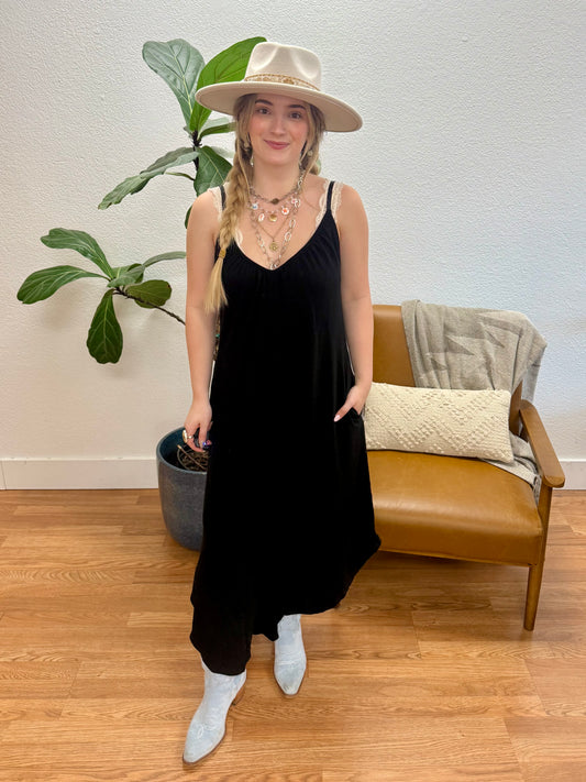 Black French Terry Jumpsuit