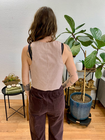 Brick Cotton Pinstriped Vest