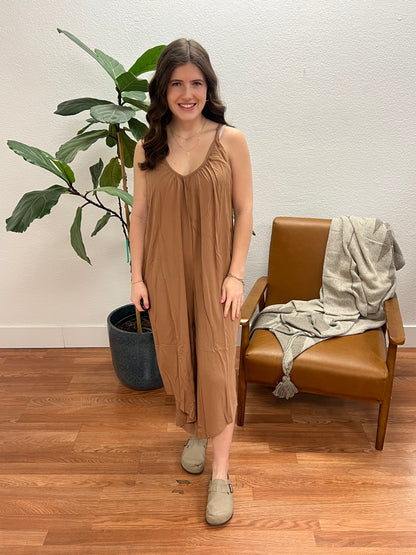 Tan Relaxed Everyday Cami Jumpsuit