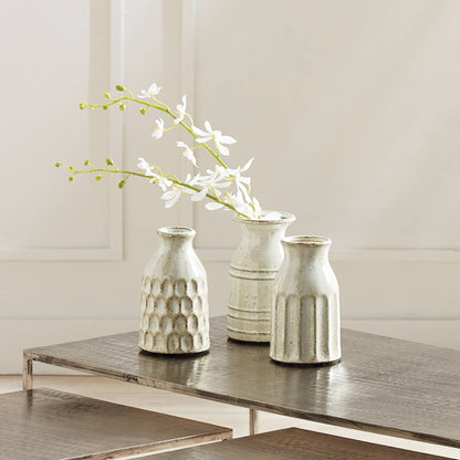 Off White Textured Vases