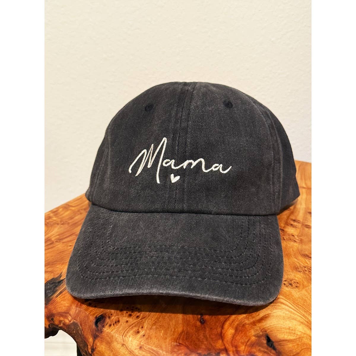 Black Mama Embroidered Acid Washed Baseball Cap - Terra Cottage
