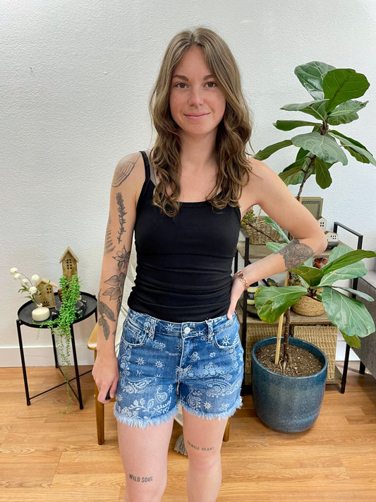 Risen Paisley Print Shorts
