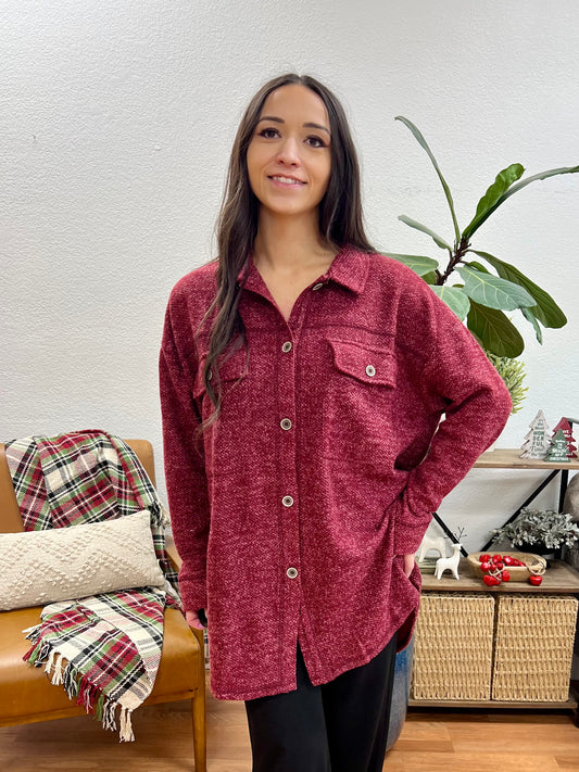 Burgundy Soft Everyday Shacket