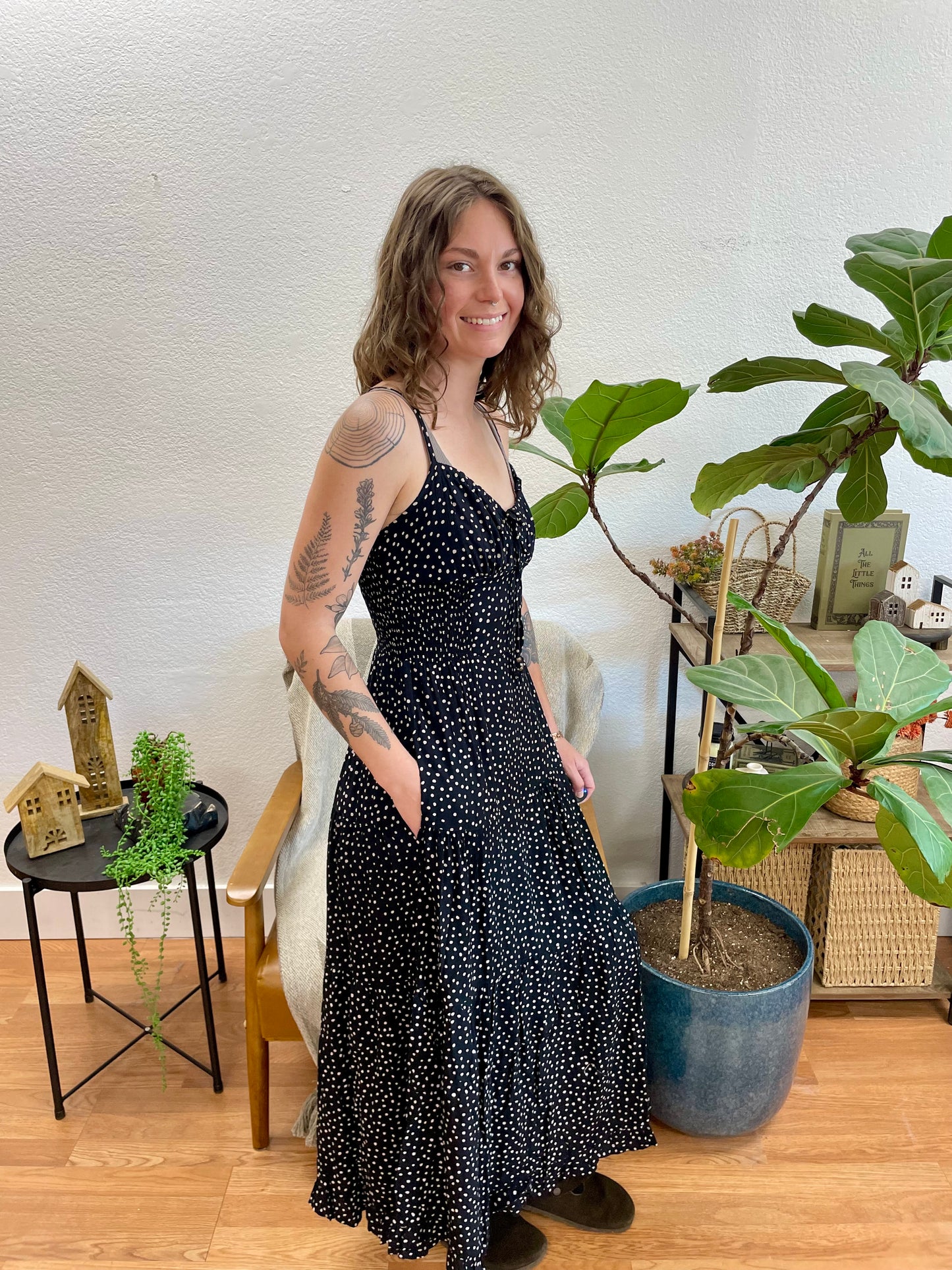 Black Polka Dot Corset Dress
