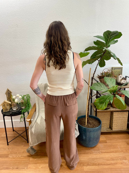 Brown Linen Pants