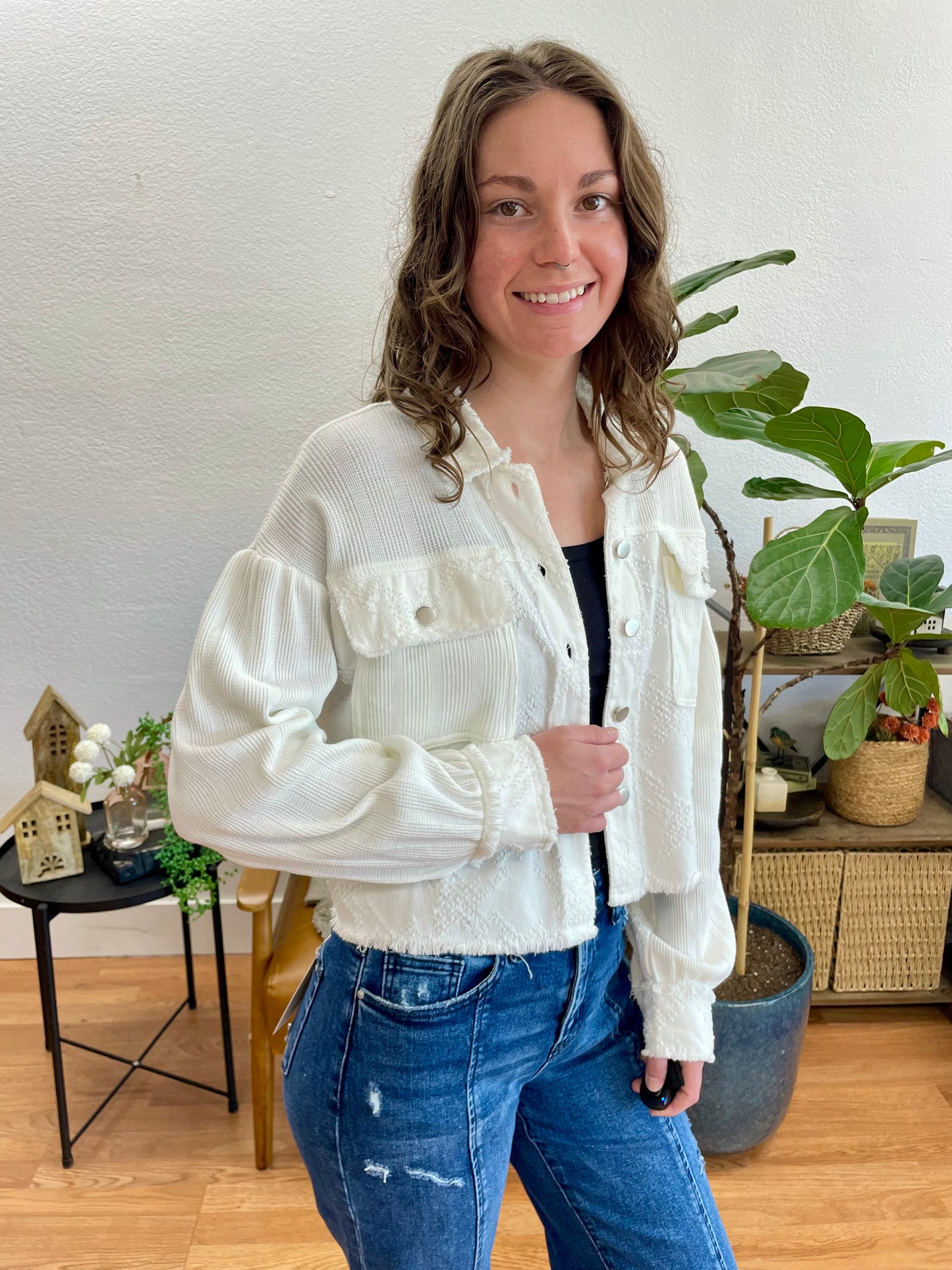 Off White Cropped Jacket